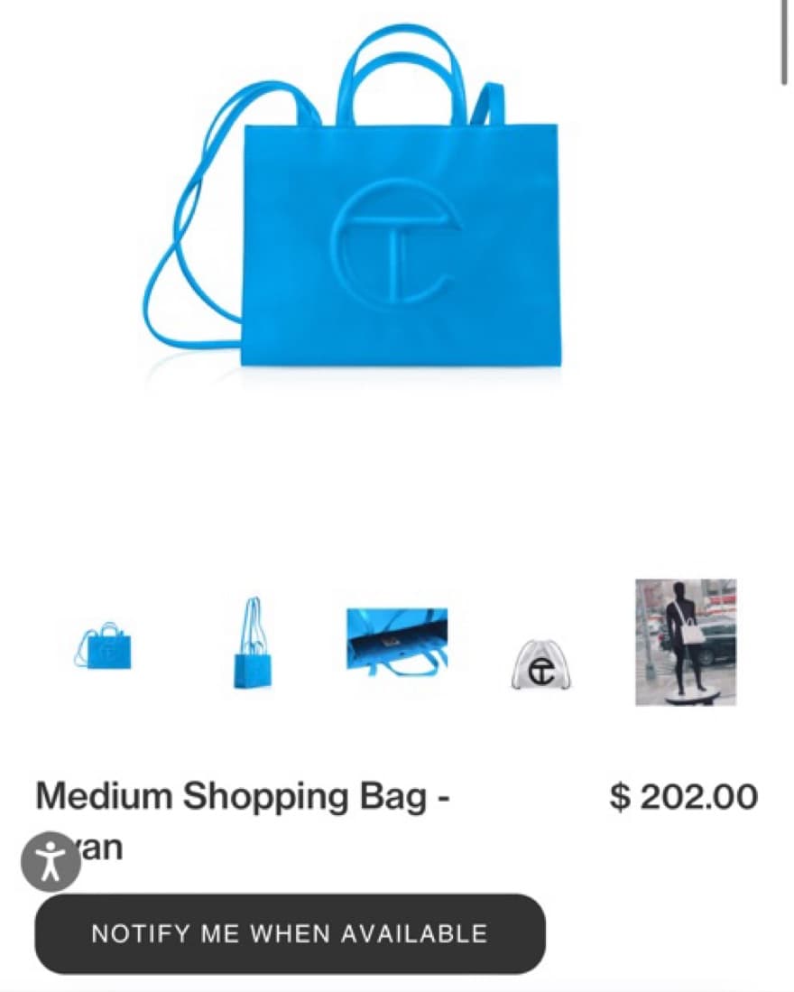 Telfar Shopping Bag - Cyan Medium - Image 2
