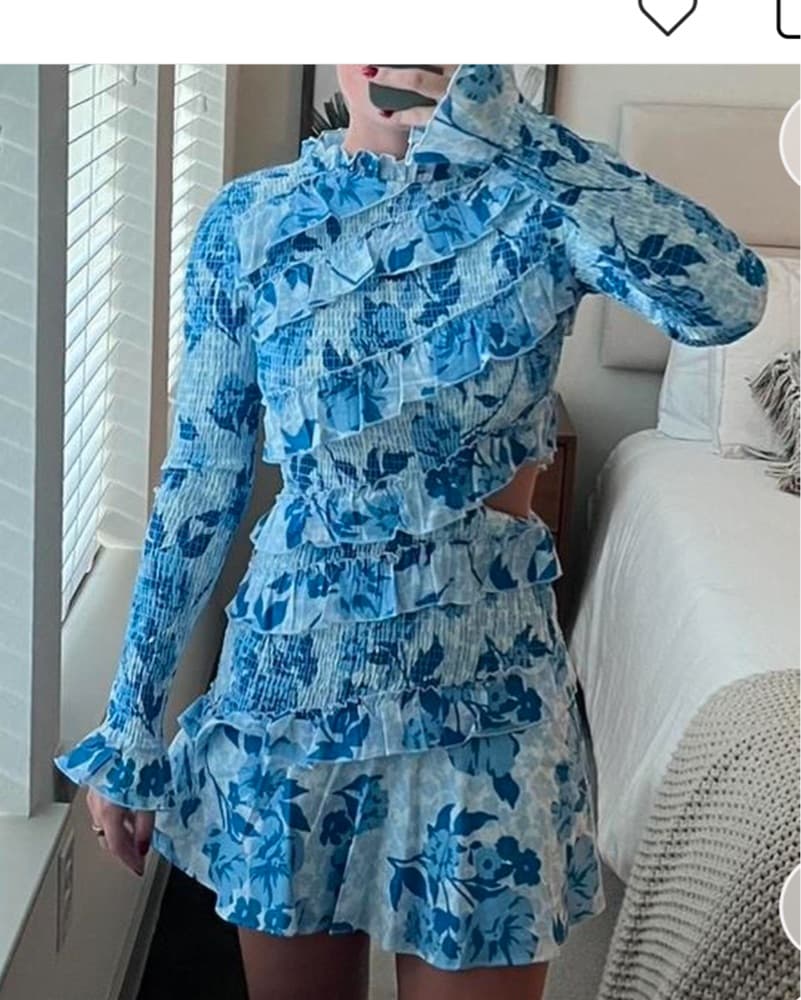 Saboluxe Blue Floral Dress - Image 2