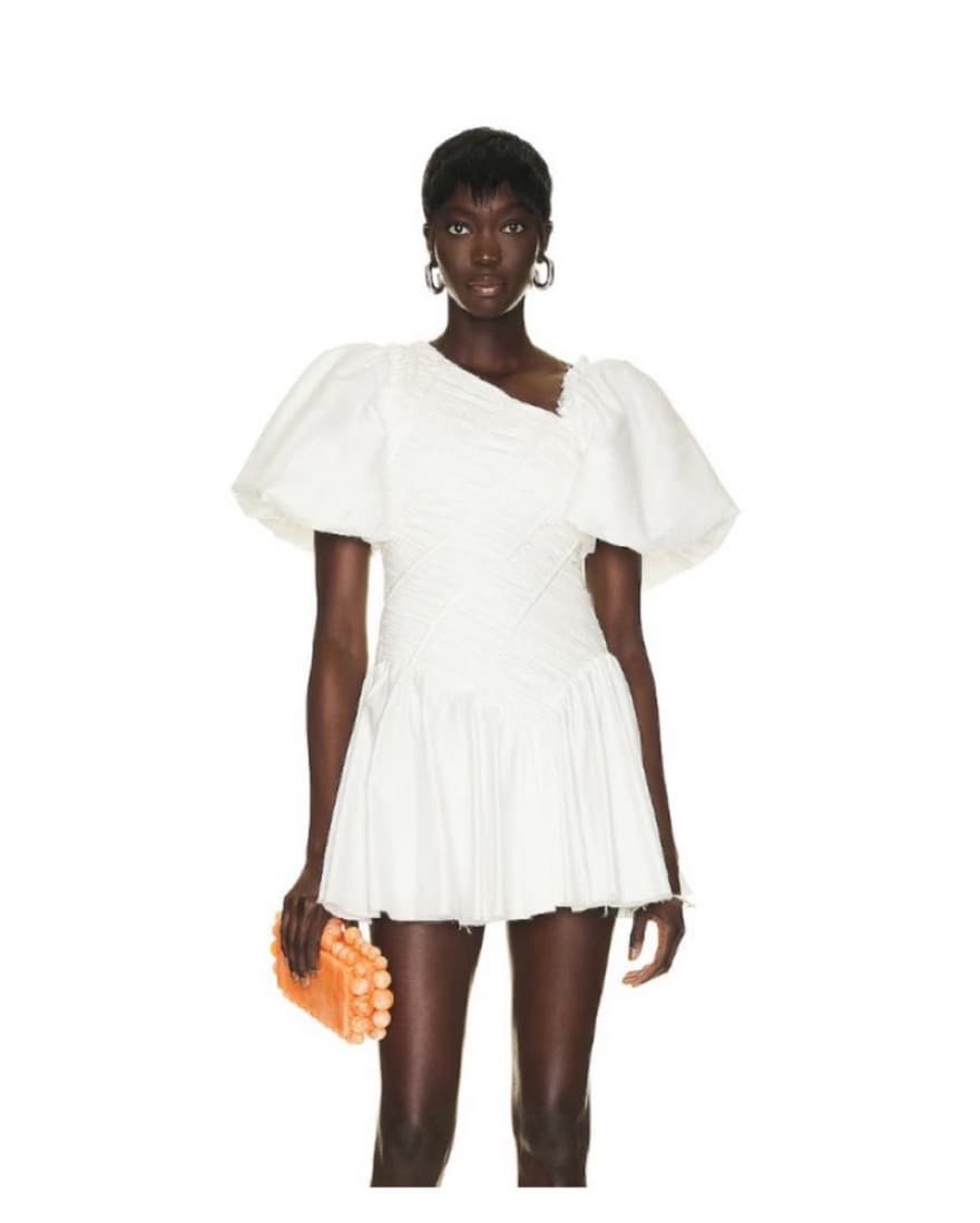 Aje White Puff Sleeve Mini Dress - Image 1
