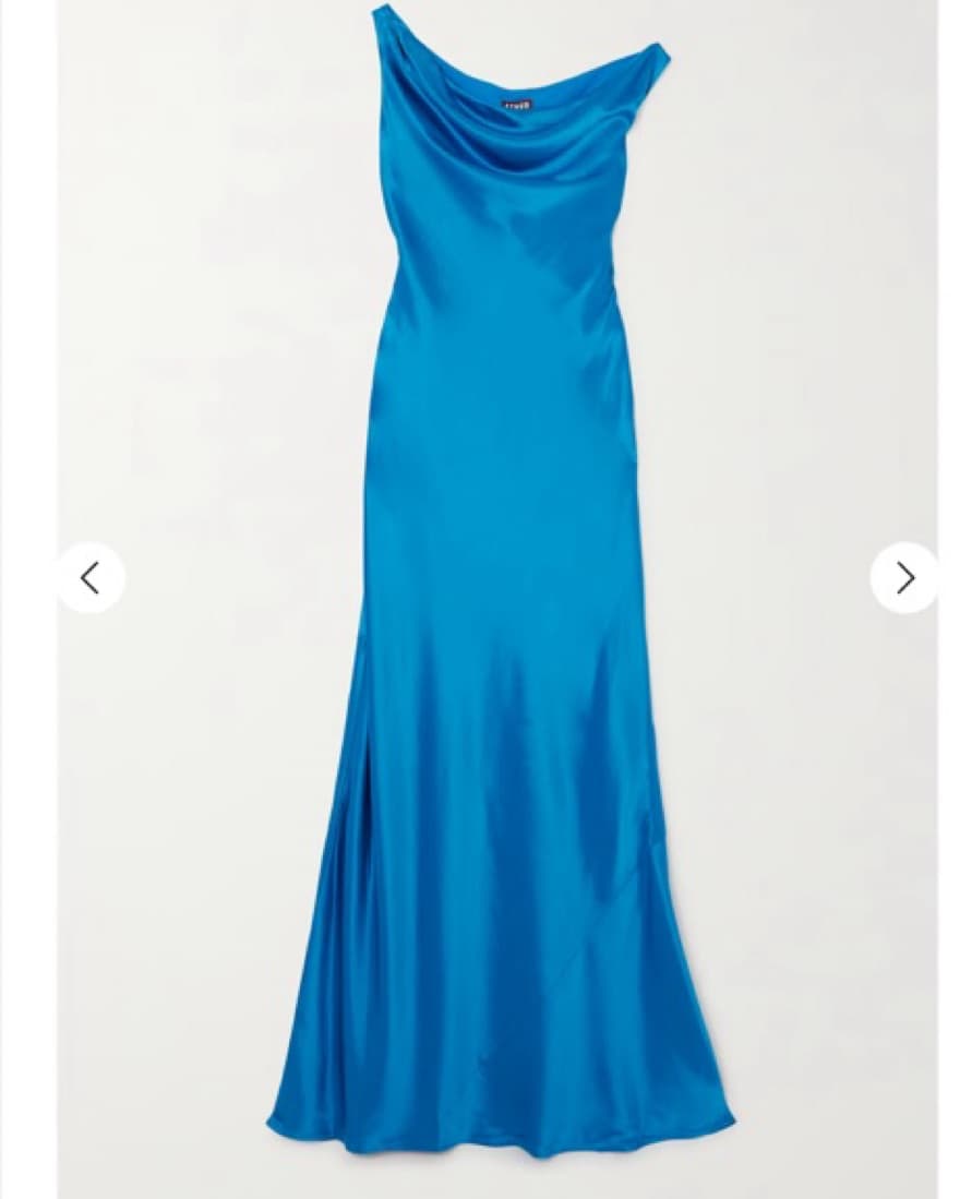 Hemmed Staud One Shoulder Satin Gown - Image 1