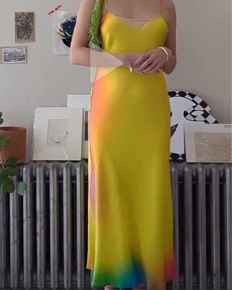Bruce Glen Yellow Ombre Silk Dress - Image 3