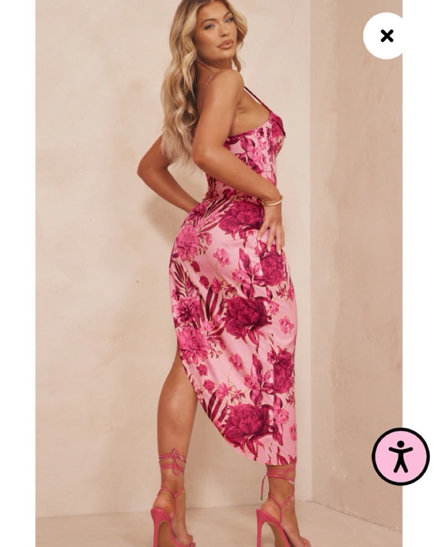 Pretty Little Thing Pink Floral Dress  - Image 1