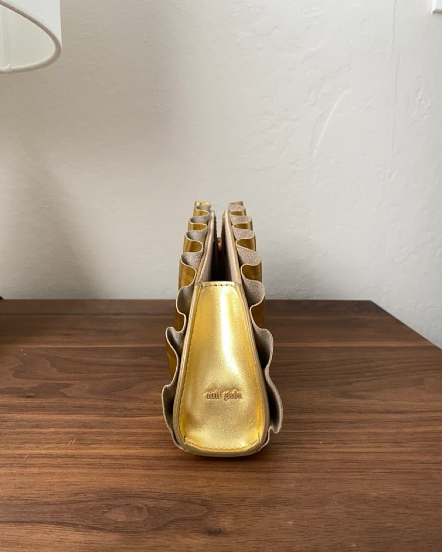 Cult Gaia Nala Gold Fan Clutch - Image 2