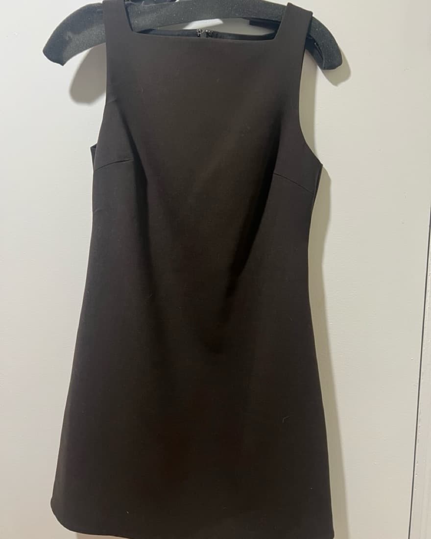 Theory High Square Neck Dress - mink 00 - Image 3