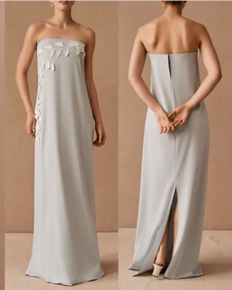 Sachin + Babi Strapless Ice Blue Gown - Image 2