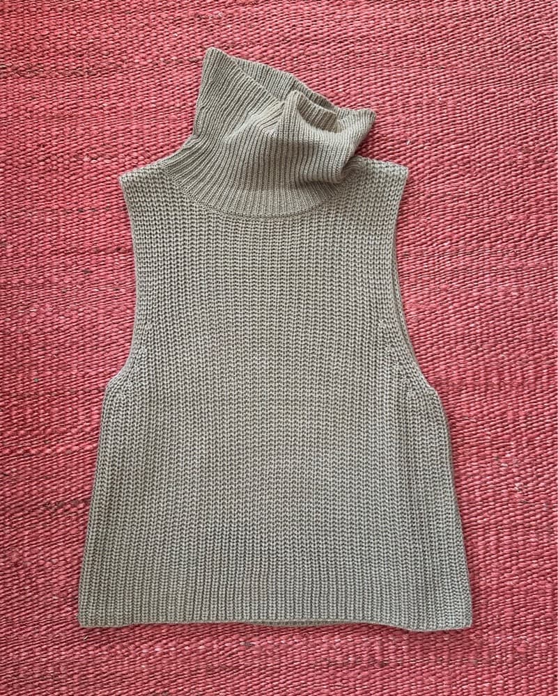 Tan Revolve Turtleneck Tank Top - Image 2