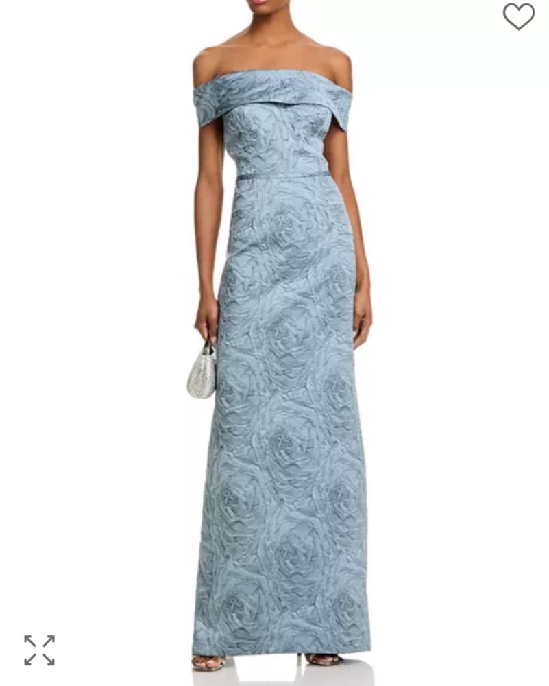 Teri Jon By Rickie Freeman Jacquard Gown - Image 1