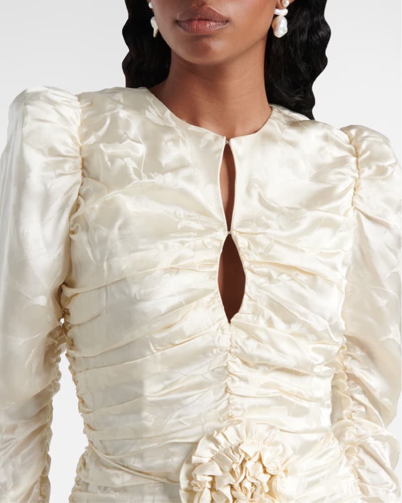 Rotate Bridal ruched silk satin minidres - Image 3