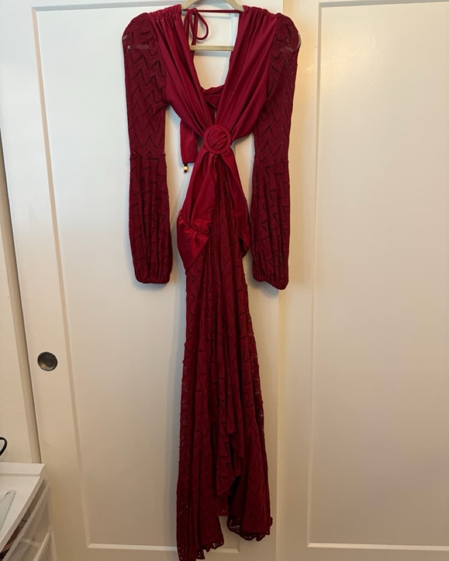 PatBo Bordeaux Cut Out Long Sleeve Croch - Image 3
