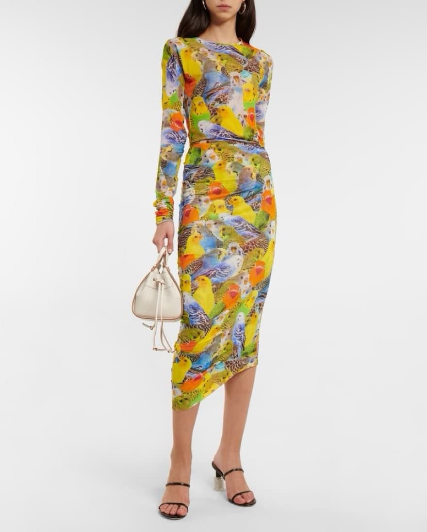 Loewe Parrots Mesh Jersey Midi Skirt - Image 2