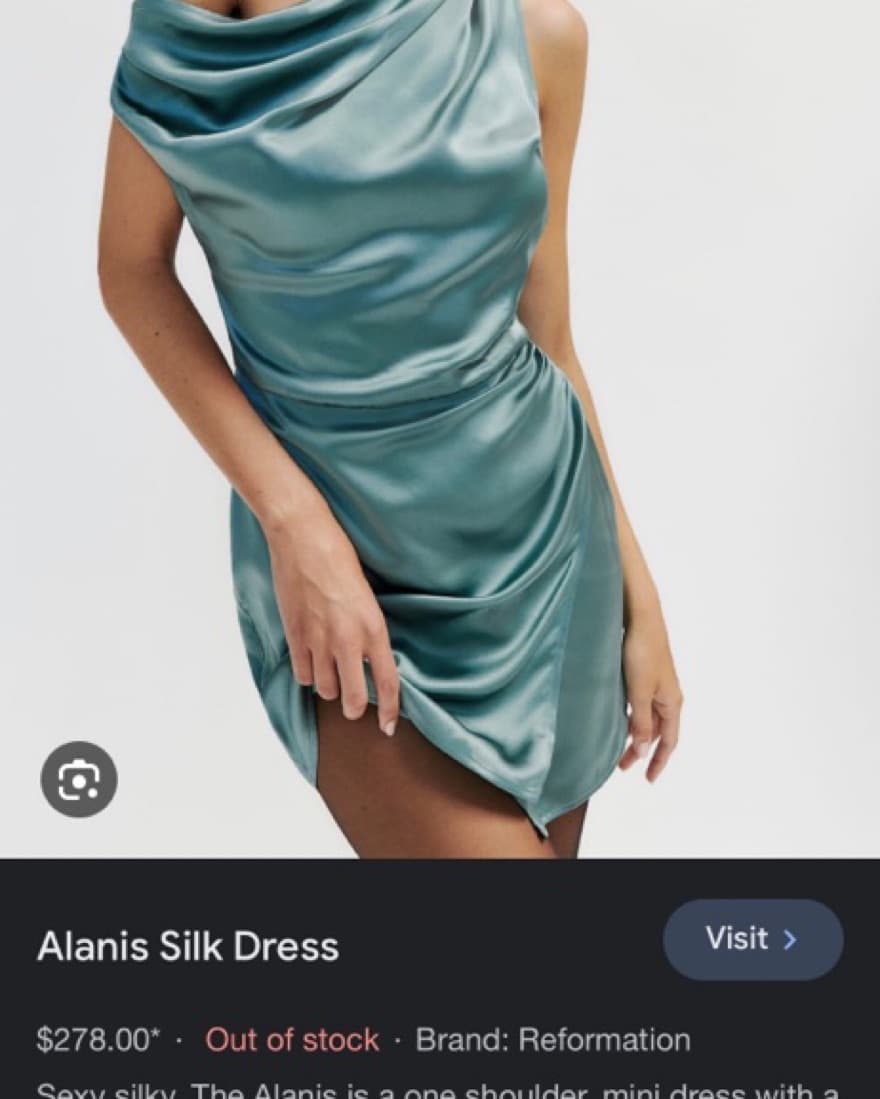 Reformation Alanis Blue Silk Dress - Image 1