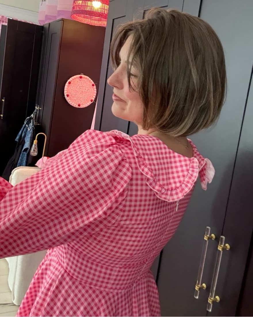 Pink Gingham Girly Dress - Image 3