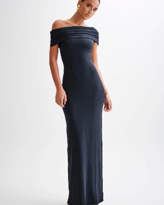 Meshki Off Shoulder Slinky Maxi Dress - Image 1