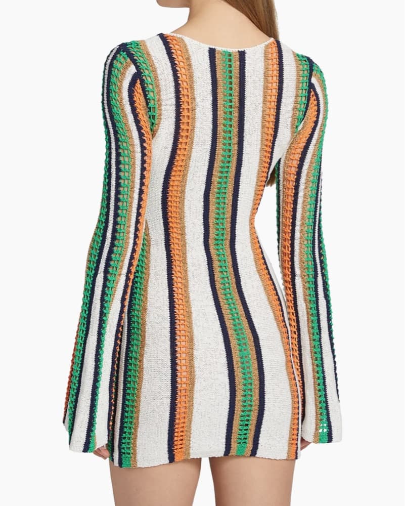 Significant Other Striped Crochet Dress - Image 4