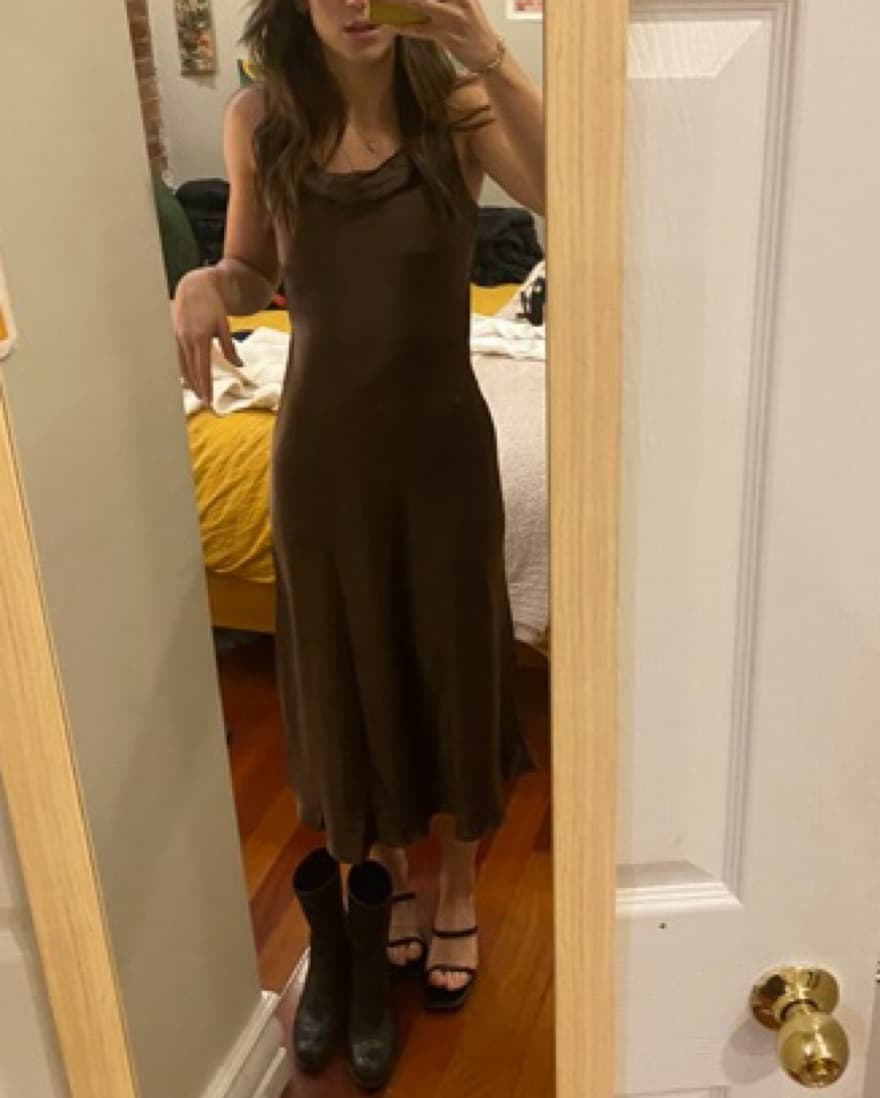 Oak + Fort Brown Cowl Neck Slip Dress - Image 1