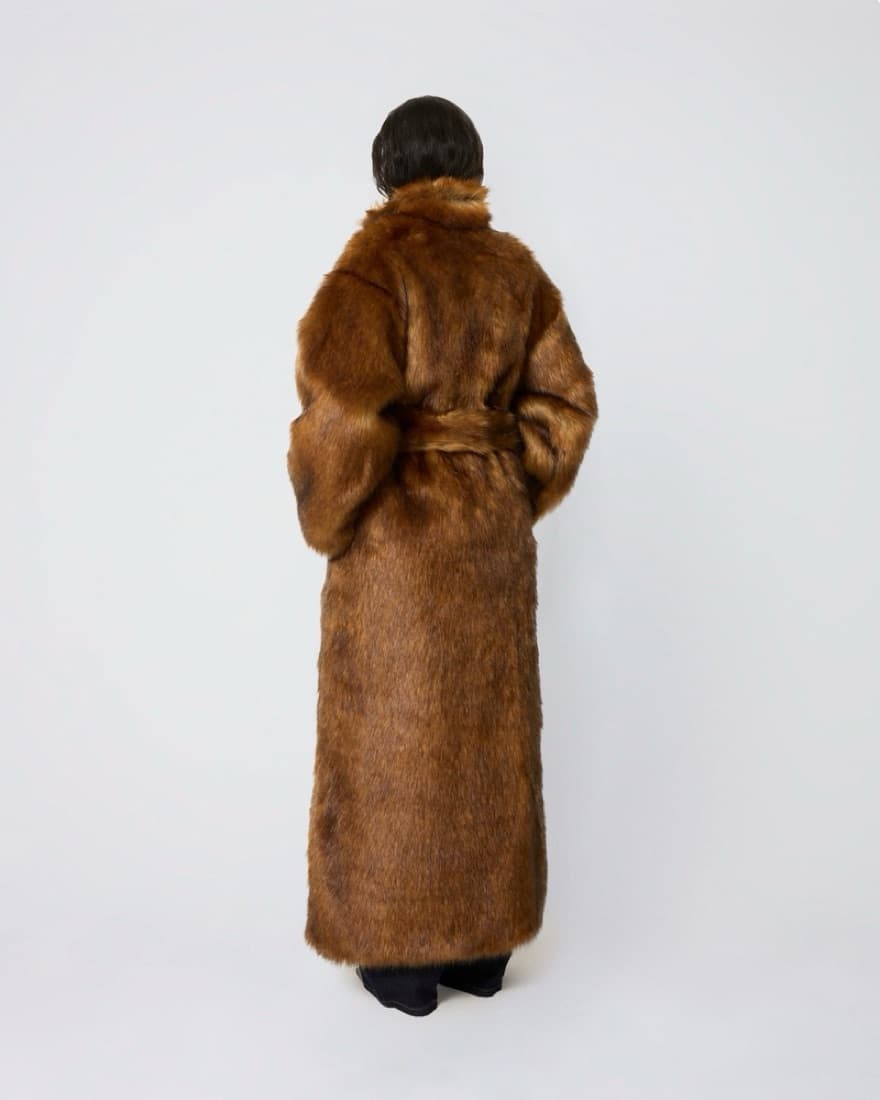 Khy Brown Faux Fur Coat - Image 4