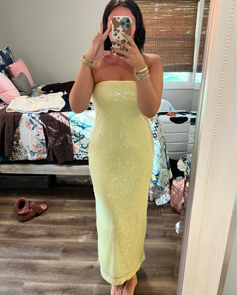 Endless Rose Strapless Sequin Slim Midi  - Image 2