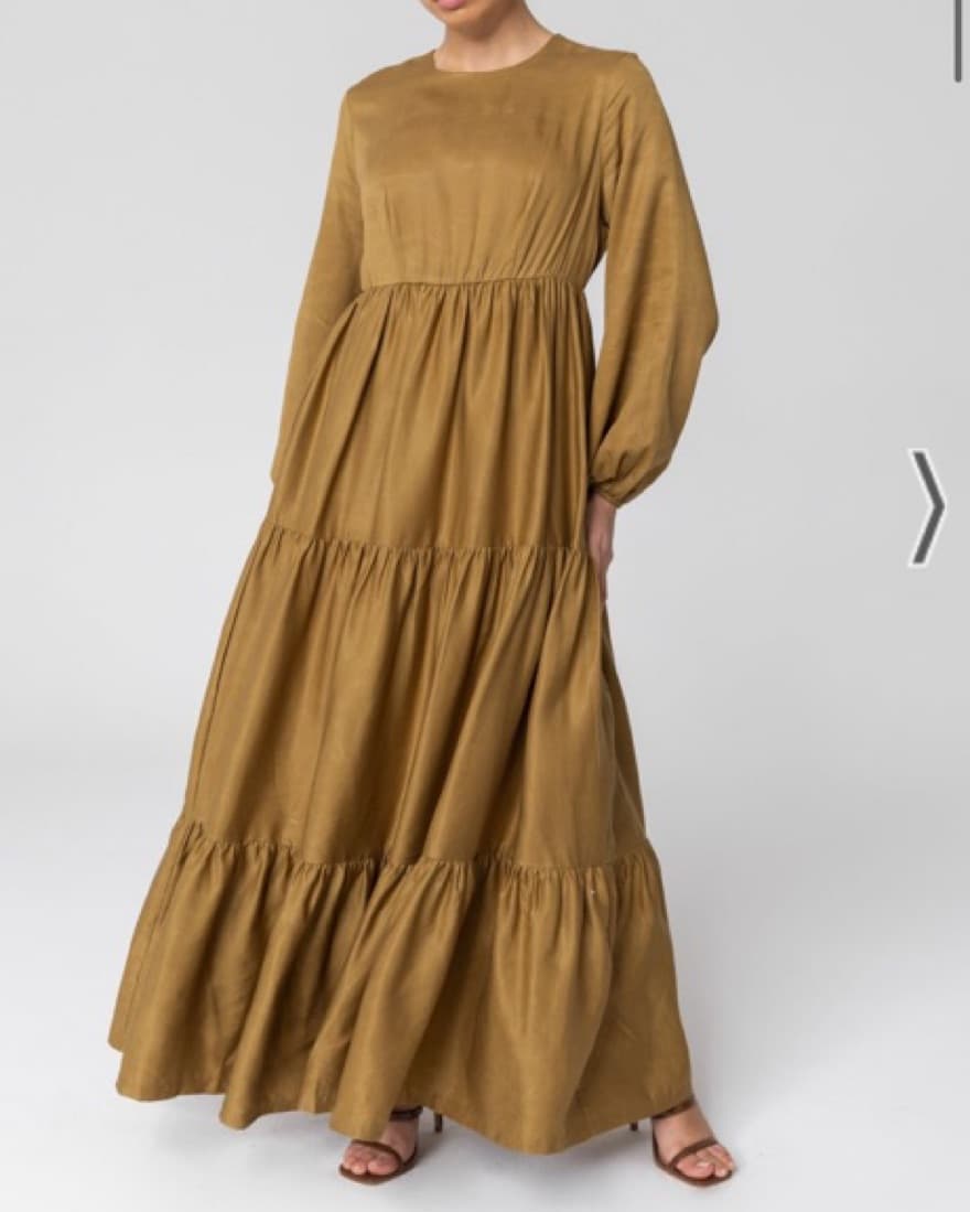Tiered Linen Maxi Dress Long Sleeve - Image 1