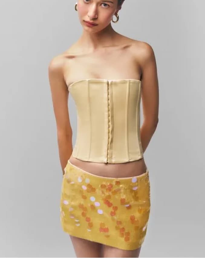 DANIELLE GUIZIO LOW RISE PAILETTE SKIRT  - Image 3