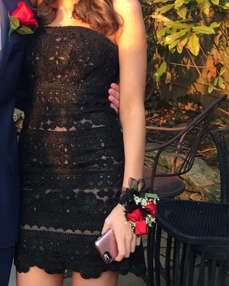 Elegant Black Lace Dress - Image 2
