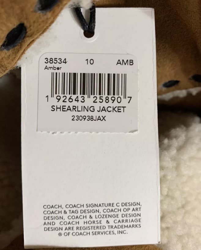 COACH size 10 shearling suede coat - Image 3