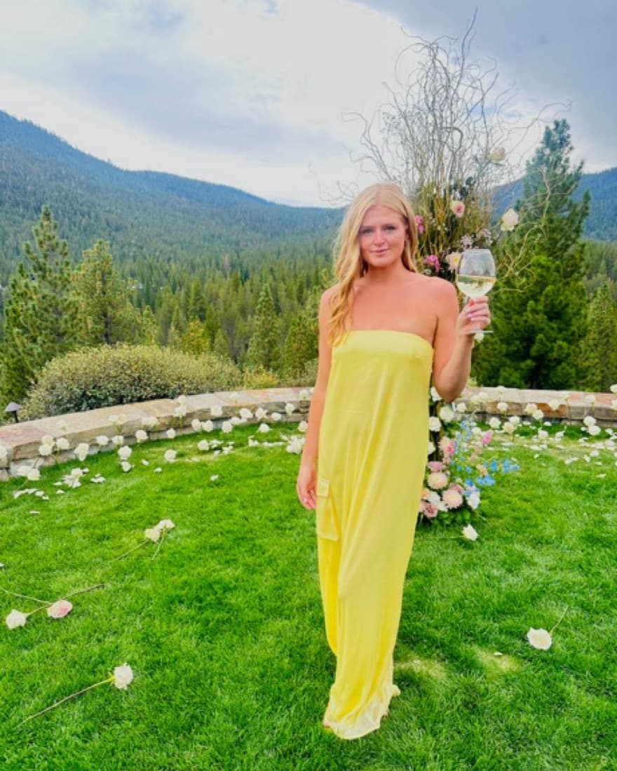 STAUD Casey dress - Yellow Sequin - Image 2