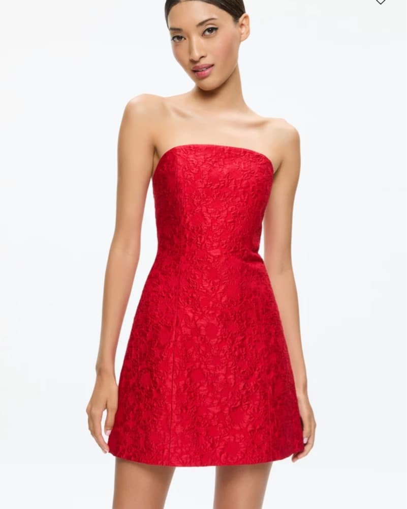 Alice + Olivia Red Strapless Mini - Image 2