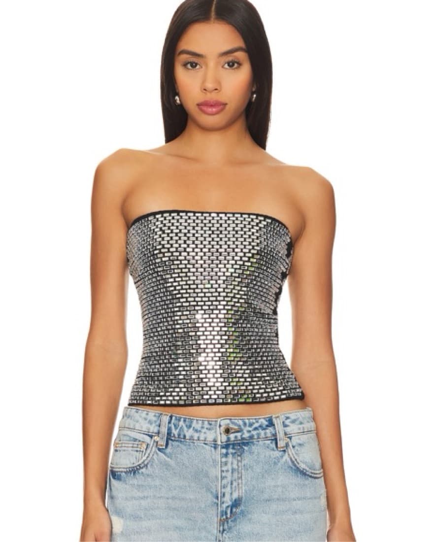 Black And Silver Mini Skirt  - Image 2