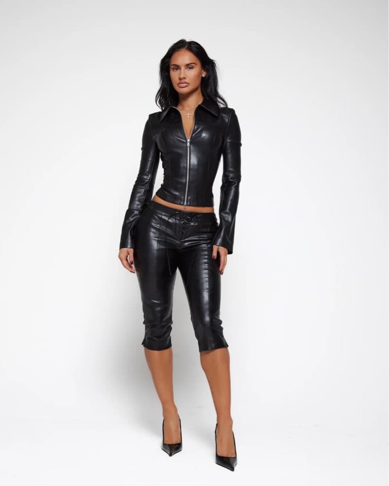 Avintage Fit Black Leather Capri - Image 2
