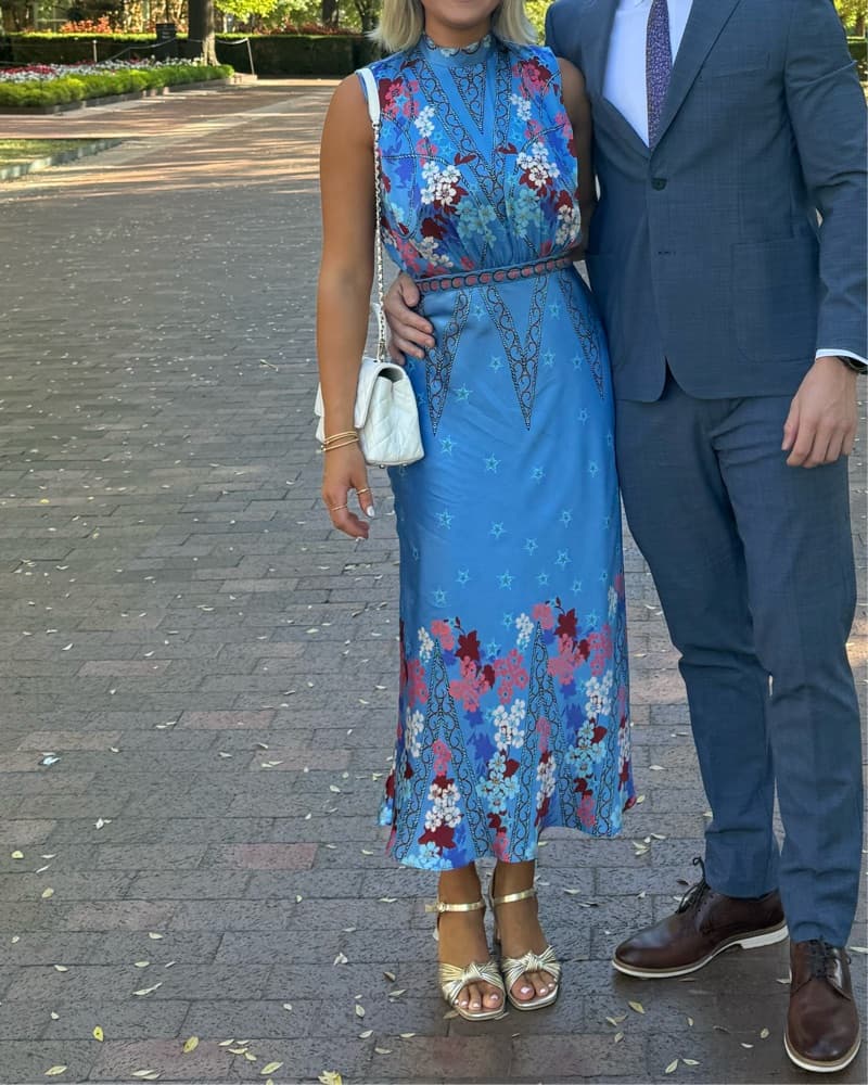 SALONI Midi Dress In Sky Flourish - Image 4