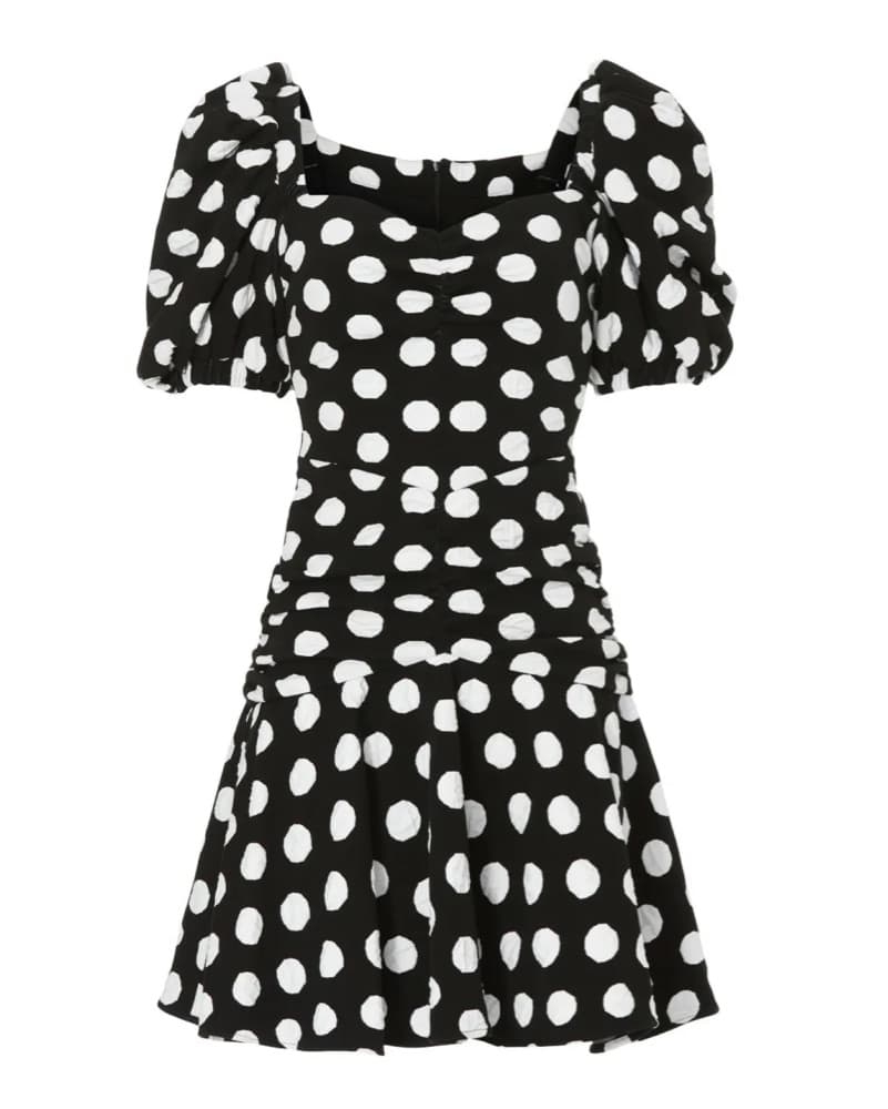 Polka Dot Puff Sleeve Dress - Image 4