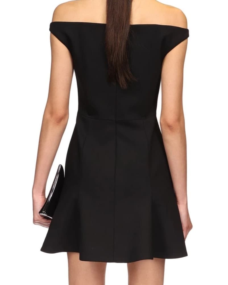 Sleek Off-Shoulder Black Dress - Image 2