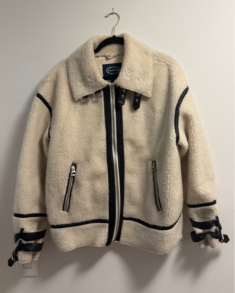 Sherpa Biker jacket With Black Trim - Image 5