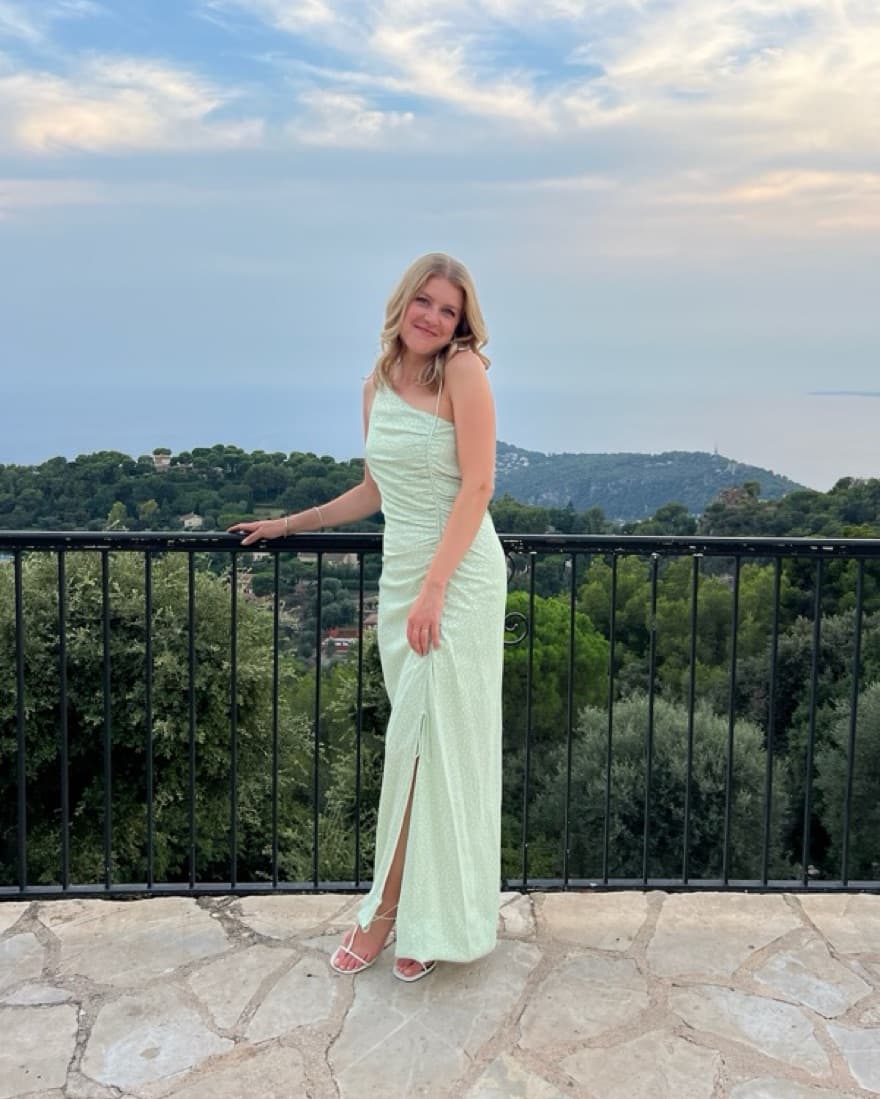 Vintage Green & Silver dress  - Image 1