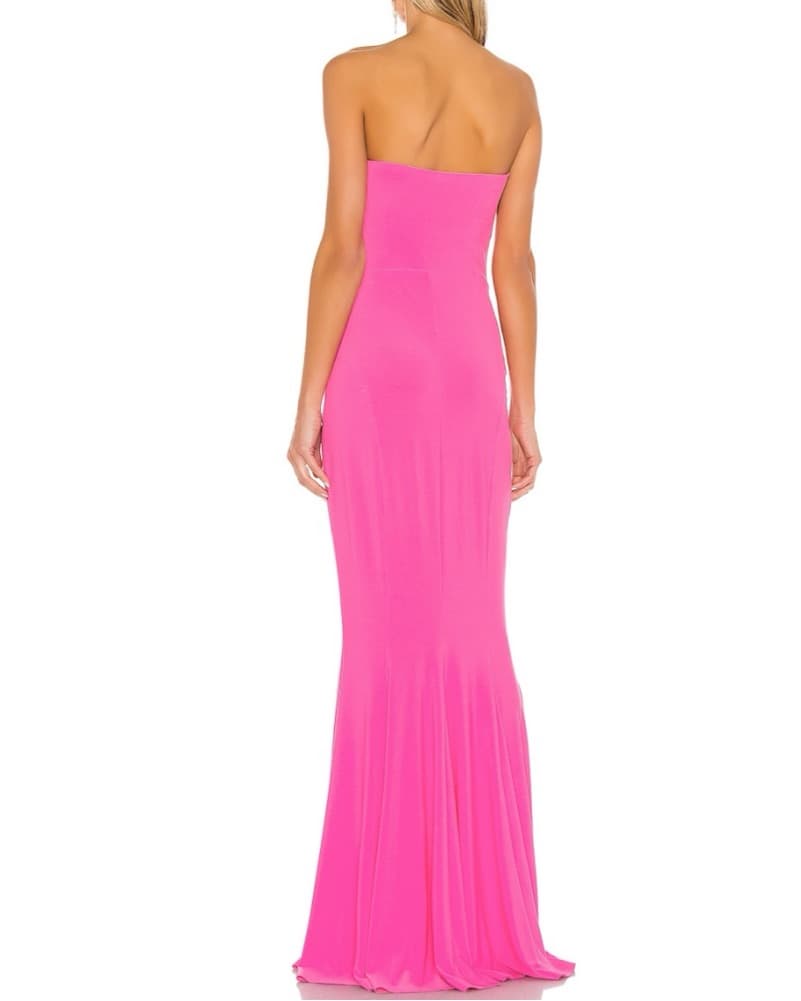Vibrant Fuchsia Strapless Gown - Image 2