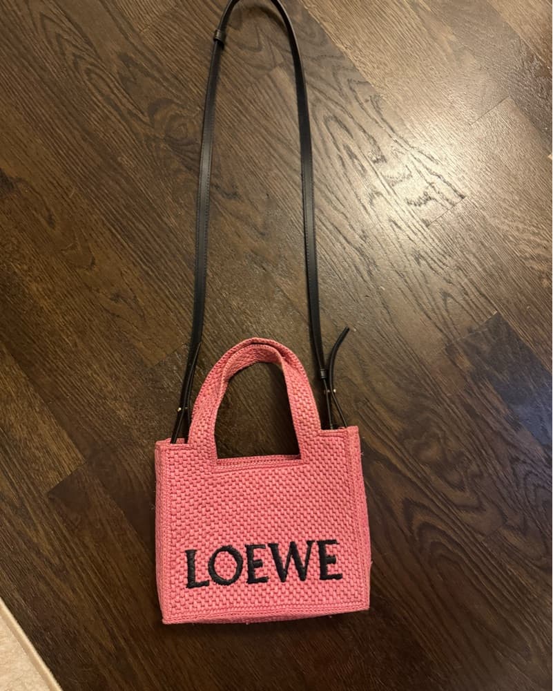Loewe x Paulas Ibiza Pink Raffia Bag - Image 5