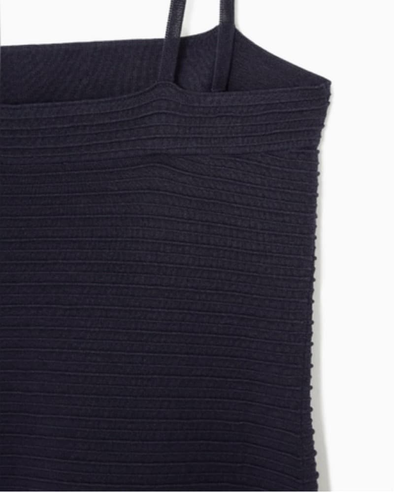 COS pleated maxi dress (navy) - Image 3