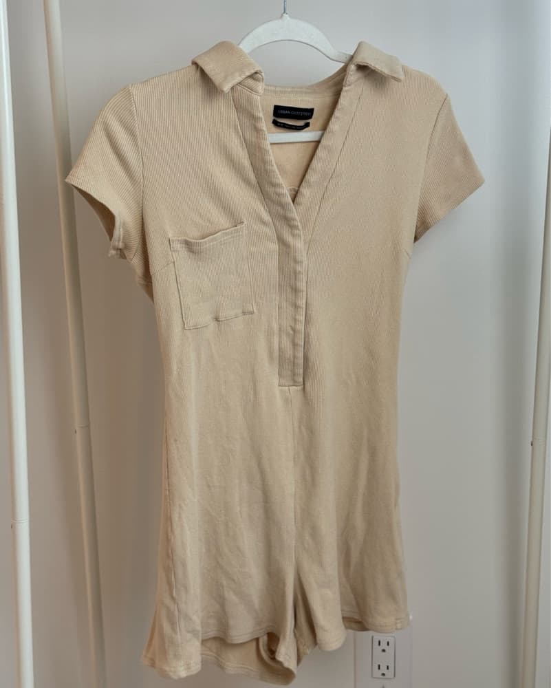 UO Chic Neutral Romper - Image 4