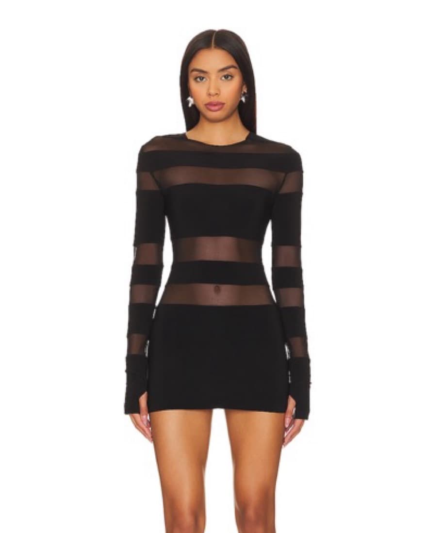 Norma Kamali Spliced Long Sleeve Dress - Image 1