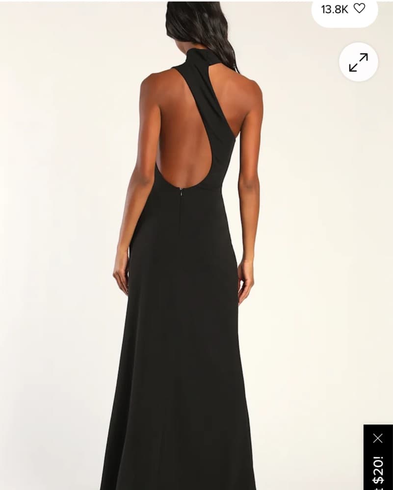 Lulus Black High Nexk Gown - Image 2