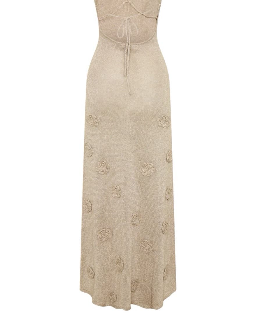 Suki Metallic Knit Maxi Dress - Gold - Image 4