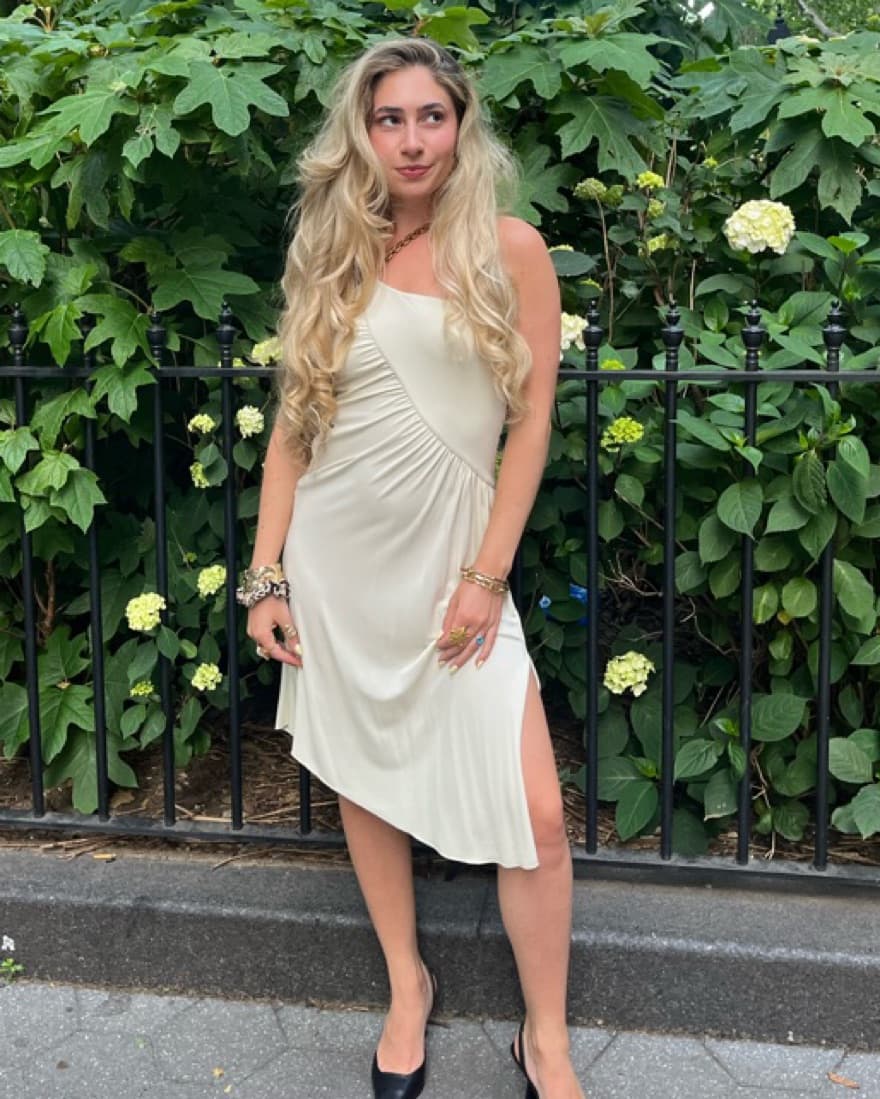 Pinko Beige Asymetrical Dress XS - Image 1