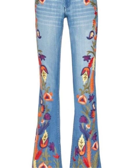Alice & Olivia floral embroidered jeans - Image 1
