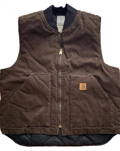 carhartt brown duck vest - Image 1