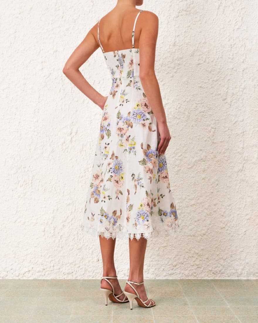 Zimmermann Lace Trim/Floral Midi Dress  - Image 2