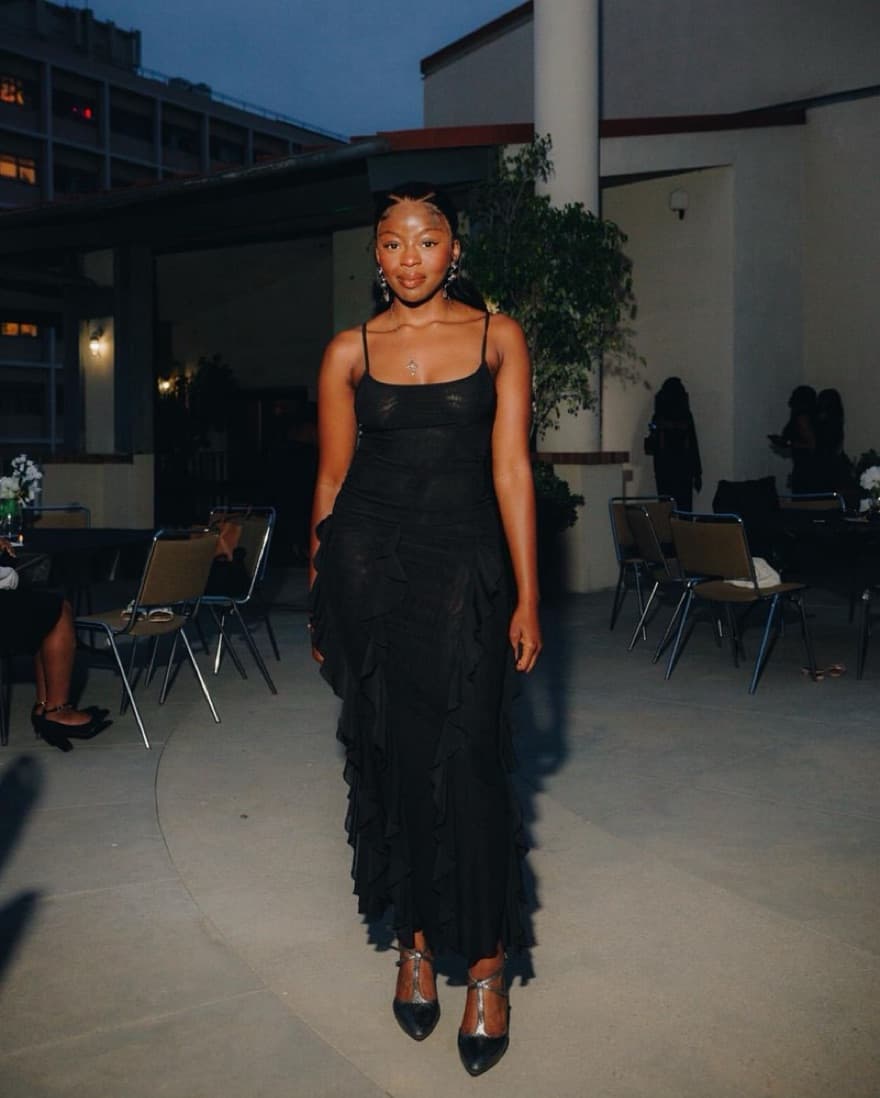 LEAU Rodeo Ruffle Mesh Maxi Dress - Image 1