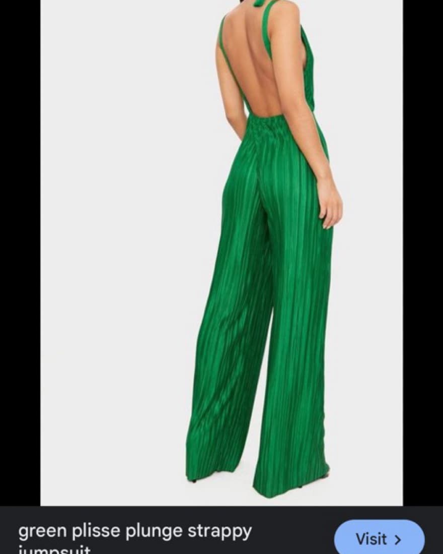 Emerald Green Pleated Jumpsuit - Image 4