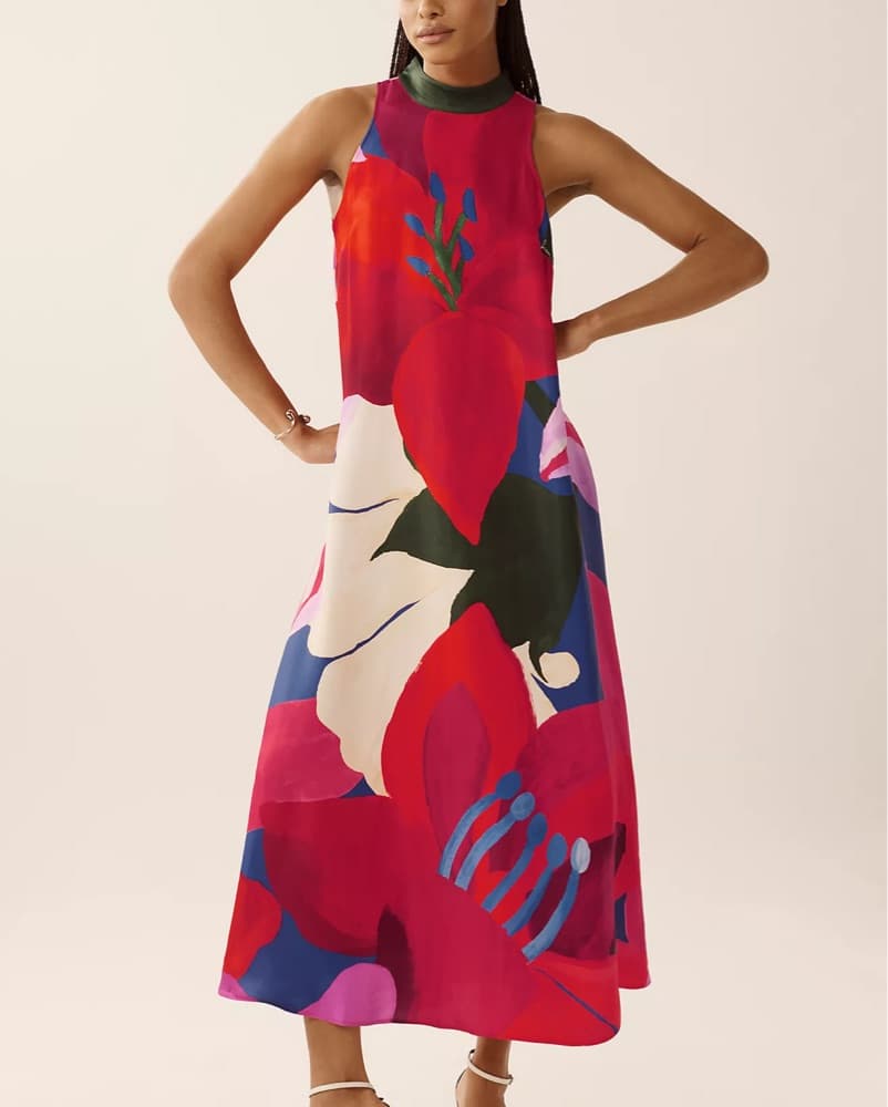 Farm Rio Red Halter Dress - Image 1