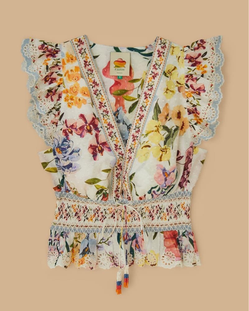 Off-white Greek Garden Smocked Blouse - Image 1