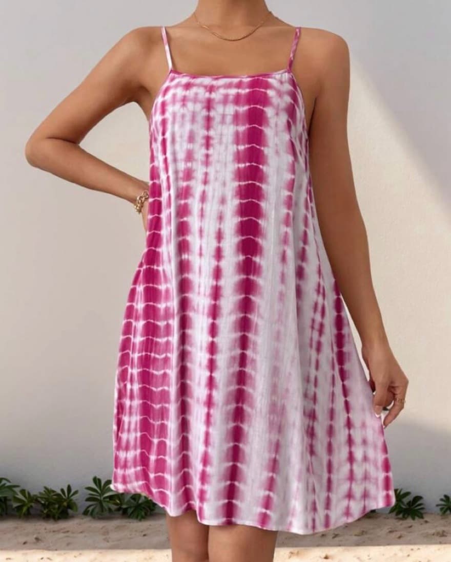 Pink Tie Die Beach Dress - Image 2